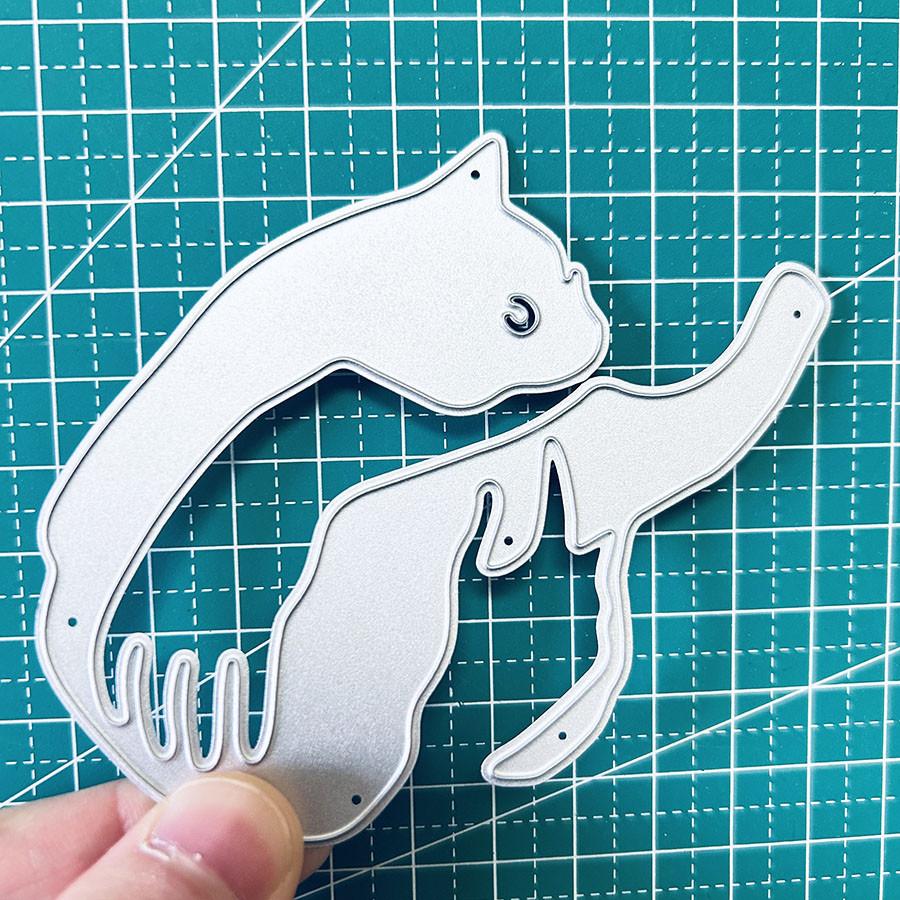 Мультяшный кот Металлические режущие штампы Трафарет для DIY Скрапбукинга Фотоальбома Тиснения Бумажных Открыток Поделок Высечки