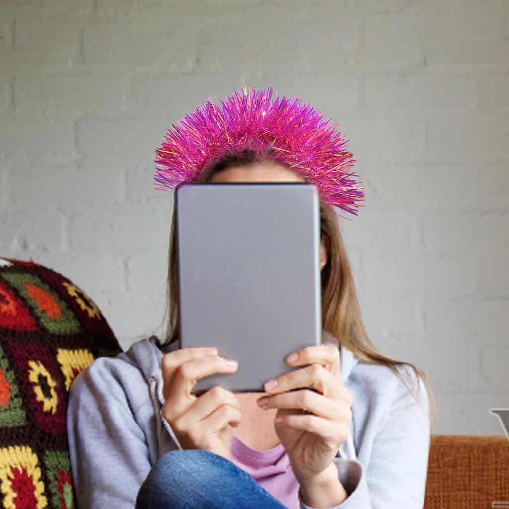 Cute Hairband with Colorful Tinsel Perfect for Parties Stage Performences Eye-catching Party Headband Birthday HeadWear