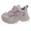 Platform White Shoes Spring New Sports Casual Lace Up Mesh Small Non-Slip Breathable Clunky Sneakers