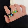 Open Ring Lovely Cartoon Adjustable Wear-Resistant Geometric Dress Up Hypoallergenic Cat Eyes Open Couple