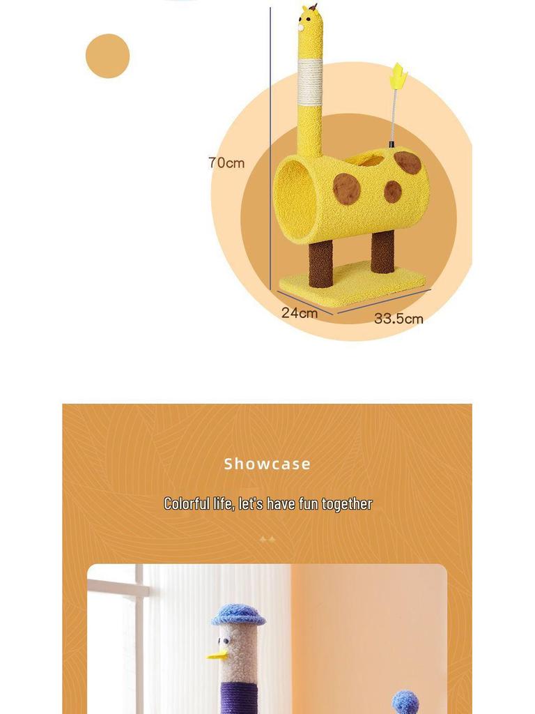 Space-Saving Cat Tree with Bed & Scratching Post for Small Apartments