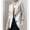 Spring and Autumn New Blazer, High-end Casual Design, Small Suit, Solid Color Top Woman