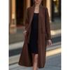 Women's 2024 Autumn/Winter Casual Long Knitted Cardigan Sweater Coat with Lace-Up Design