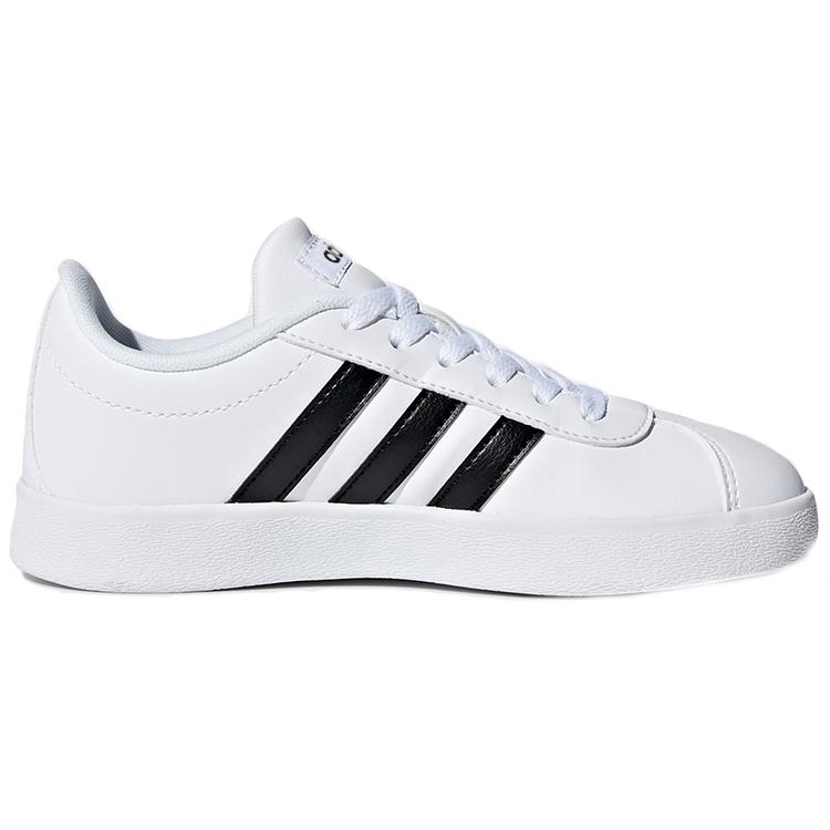 adidas VL Court 2.0 J 'Cloud White' (унисекс) Облачный белый / Основной черный / Облачный белый Детские скейтбордические кроссовки DB1831