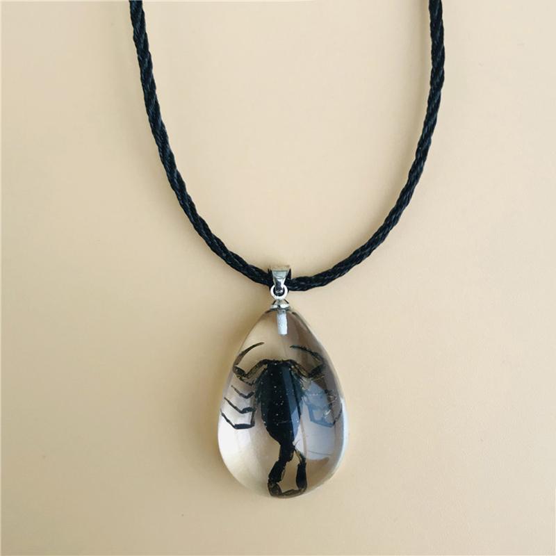 Готическое ожерелье из смолы со скорпионом для женщин, винтажное ожерелье с изображением насекомых, эстетические украшения