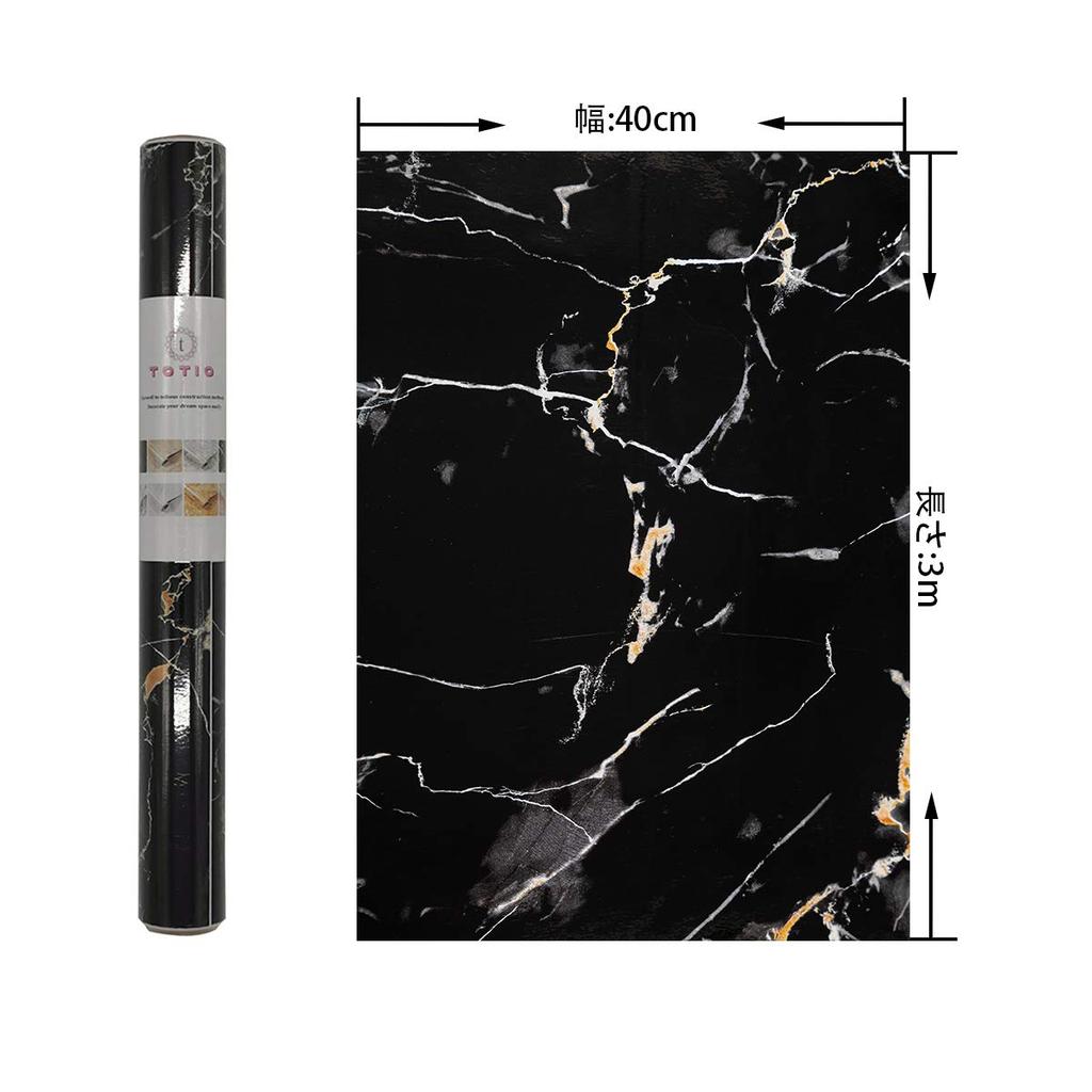 TOTIO Мраморный Ремейк Режущий Мрамор 40 см x Снимаемая Мраморная Обои Наклейка для Декоративного DIY Стены Матовая Мраморная Поверхность Лист, Черный, Лист, Лист,