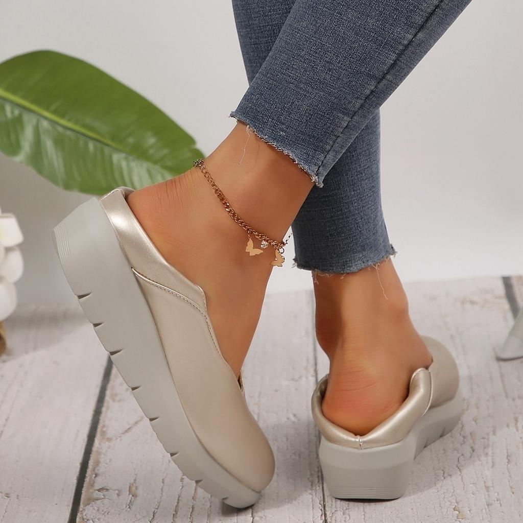 Женские модные туфли на танкетке 2026 Весна Лето Легкие лоферы на платформе Женские Мягкая подошва Комфорт Повседневная обувь Большой размер 42