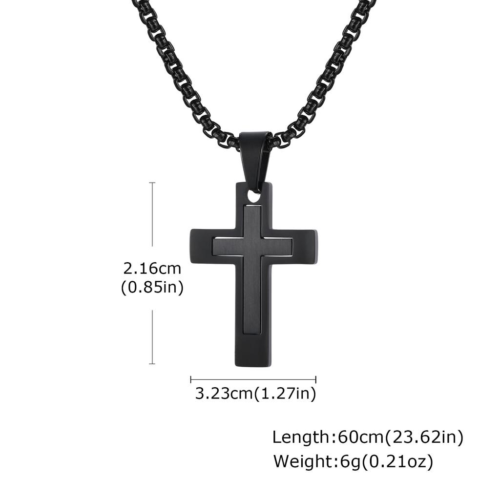 Мужские и мальчишеские necklaces с подвеской в виде креста, водонепроницаемые necklaces из нержавеющей стали, христианские религиозные украшения для молитвы, подарок