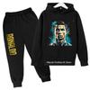 Костюмы для косплея CR7 Детский наряд футбольного кумира Набор с худи Cristiano Ronaldo и штанами Высококачественная одежда для мальчиков и девочек