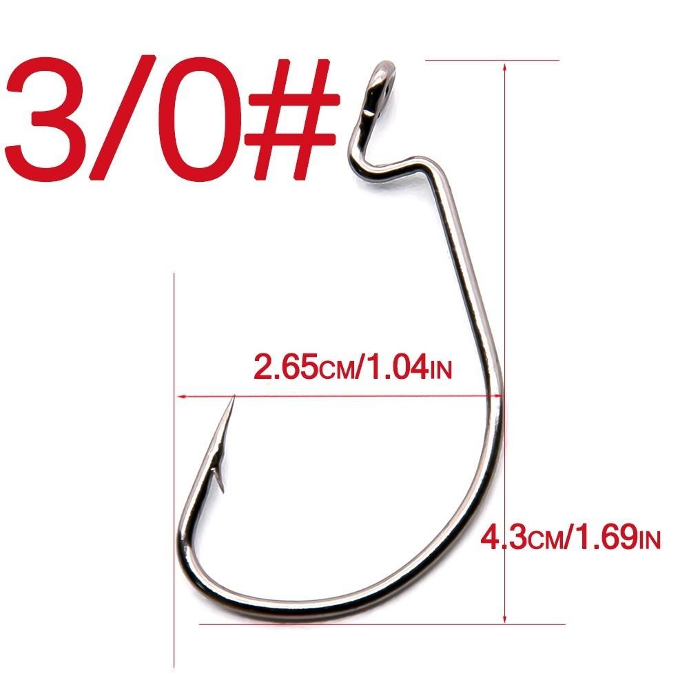 50pcs/Lot High Carbon Steel Fishing Hooks Crank Hook For Soft Worm Bait 1# 2# 4# 6# 8# 1/0#-5/0# New Fishing Gear