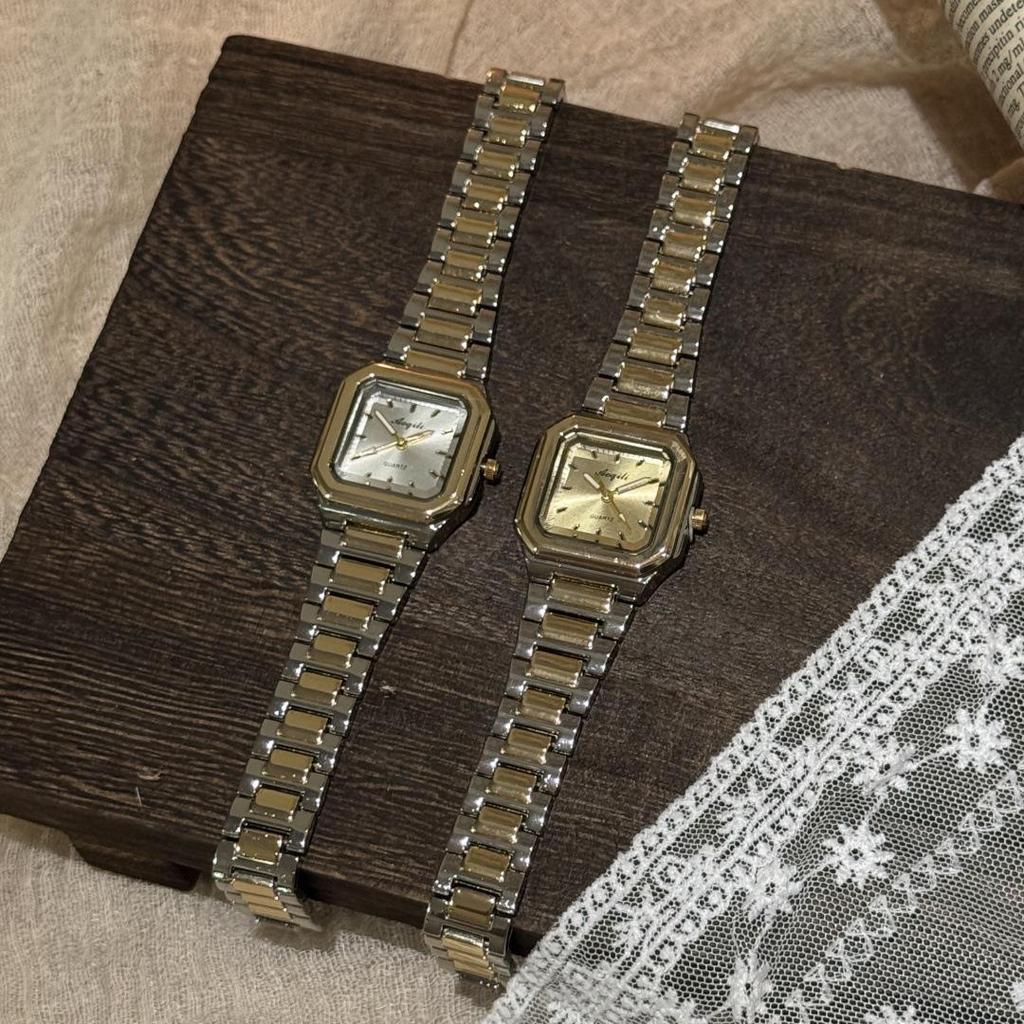 Элегантные золотые квадратные женские кварцевые часы - деловой и студенческий стиль