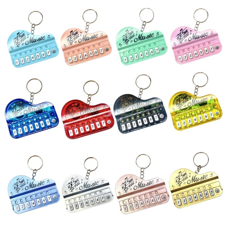 Playable Miniature Piano Keychain Toy For Children Portable Musical Instrument With LED Light Safe Plastic Design