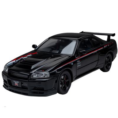 НОВЫЙ 1/24 Nissan GTR R34 Skylin Модифицированный Автомобиль Сплав Модель Автомобиля Игрушка Литье под Давлением Звук и Свет Автомобильные Игрушки для Детей Транспортное Средство
