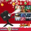 Рождество Хэллоуин фильмы отображает оконный проектор Xmas проекционный свет с экраном-занавеской включает 12 движений рождественские украшения подарки