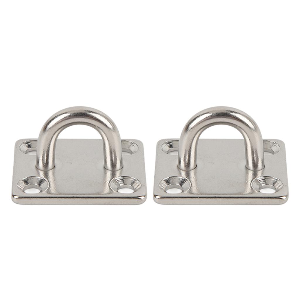 2Pcs Boat Square Pad Eye Stainless Steel Firm Durable Marine SS Pad Hardware for Yacht 70 X 70mm 2.8 X 2.8in