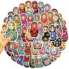 52 Мультяшные граффити-наклейки в виде русской матрешки, персонализированные декоративные наклейки для гитары, блокнота, чемодана, сделай сам, водонепроницаемые