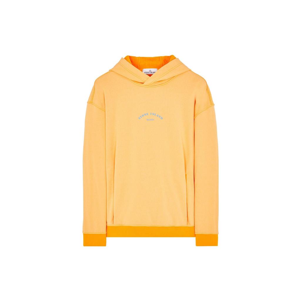 STONE ISLAND Ss23 Серия Marina Принт логотипа с буквами Однотонная Повседневная Свободная Толстовка Мужская толстовка Оранжевый 7815650X2-V0032