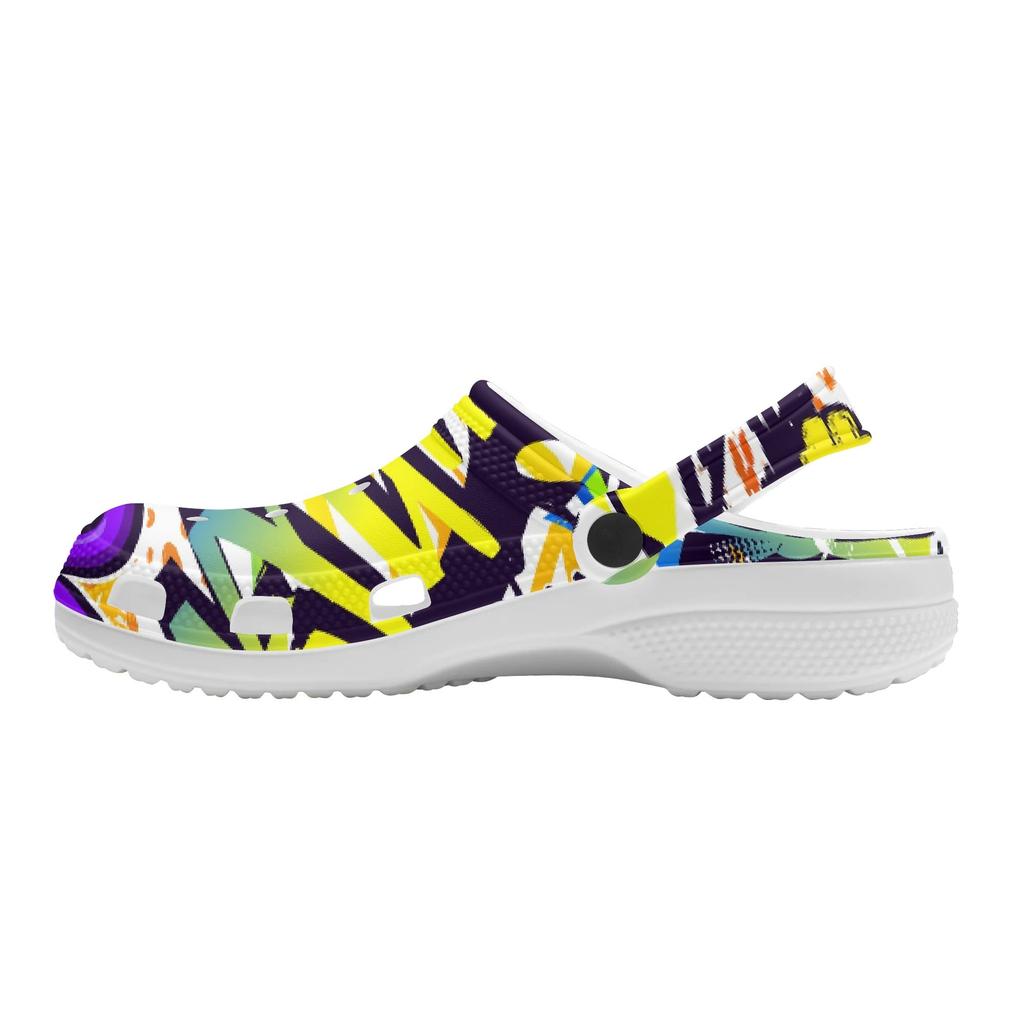 Women Men Printed EVA Beach Shoes Lightweight Breathable Slip On Garden Clogs Pool Bathroom Home Summer Sandals Daily Wear