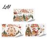 Holiday Theme Wall Stickers for Kids Christmas Window Static Stickers Crystal Style Santa Claus/Ferris Wheel/Town Clings Waterproof PVC Reusable