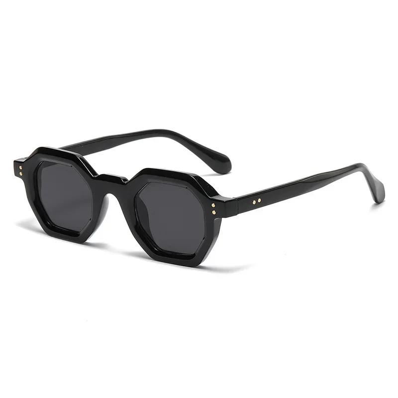 Classic Vintage Sunglasses Men Small Polygon Retro Punk Color Sun Glasses Gradient Clear Lens Driving Eyewear