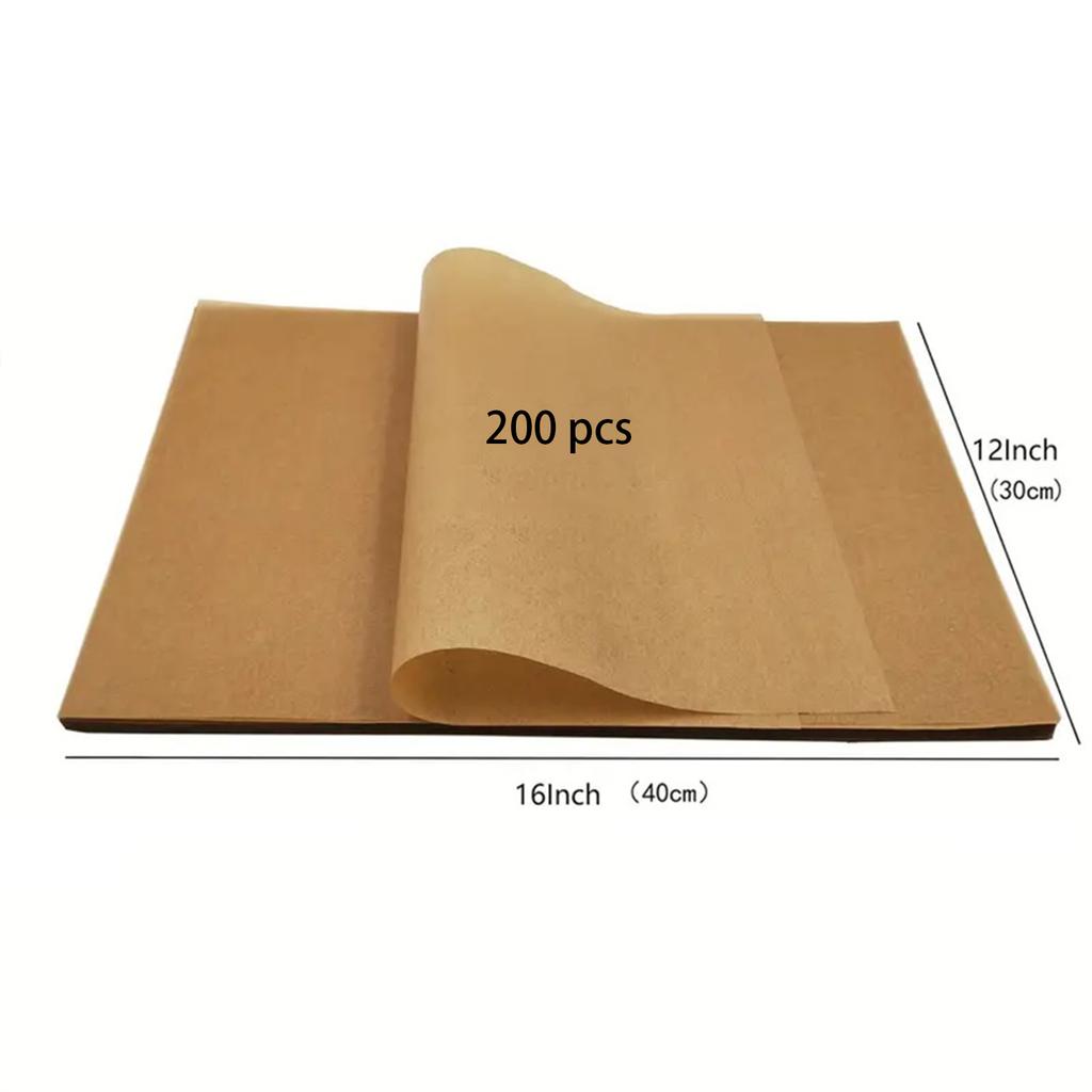 200 Pieces Baking Paper Non Stick Pre Cut Baking Paper Barbecue Paper Not Curl Burn Wax Baking Food Oven Paper