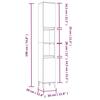 Bathroom Cabinet Concrete Grey 30 x 30 x 190 cm Particleboard
