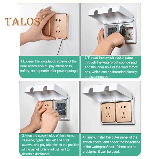 Детская защитная крышка розетки, защита от электрической вилки, водонепроницаемая, простая установка, защита от детей, двойная крышка розетки
