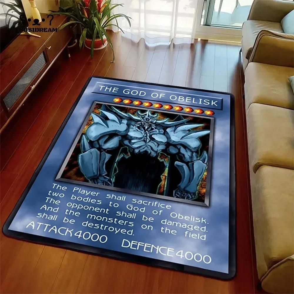 Yu-Gi-Oh Blue Eyes White Dragon Anime Carpet Cartoon Floor Mat for Living Room and Bedroom Decorative Area Rug Perfect Gift