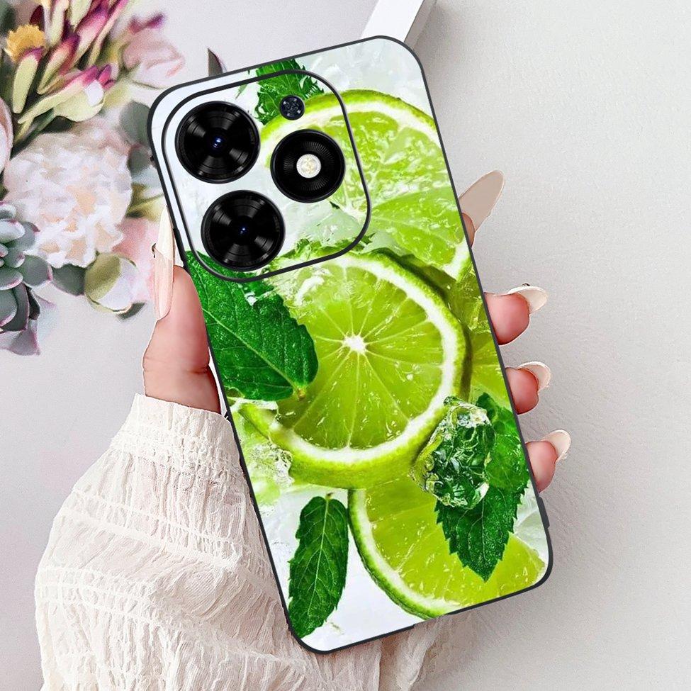 Для Tecno Spark Go 2024 BG6 Задняя крышка Для Tecno Spark Go 2024 Чехол Модный Роскошный Цветы Милый Мультяшный Кот Ударопрочный Силиконовый
