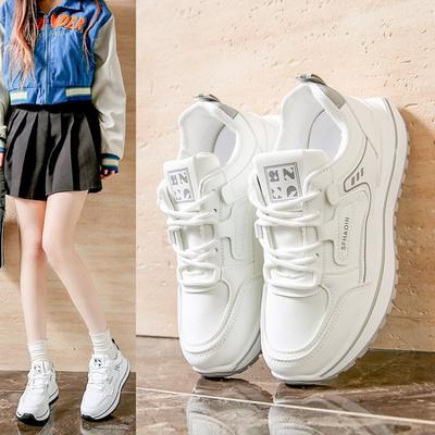 Осенне-зимняя женская обувь, женские кроссовки, белые кроссовки, низкие, с круглым носком, на шнуровке, повседневная обувь
