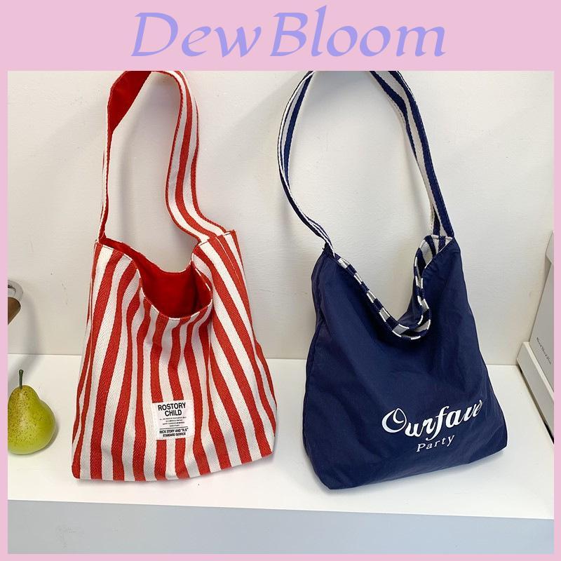 Canvas Tote Bag For Women With Stylish Stripes And Two Sided Design For Daily Use