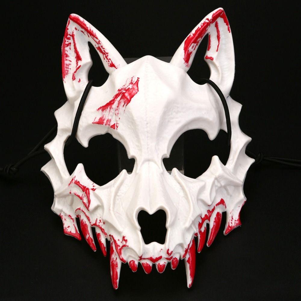 Resin Long Teeth Mask Half Mask Bloody Skull Mask Nightclub Cosplay