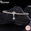 Bamoer Серебро 925 пробы Двухцветный Кулон Девы Марии Крест Шармы Защитные Крылья Бусины для Любимых Женщин DIY Аксессуары для Браслетов