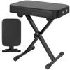 AKOZLIN Piano Inches Keyboard Height Piano Keyboard Black Stool, 2.3 (6 Cm) Thick, X-Shaped, Bench, 4-Level Adjustment, Foldable, Stool, Bench,