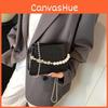 Pearl Simulated Fashion Decoration Crocodile Pattern Women Casual Bag Square