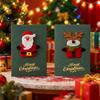4PCS Green Style Christmas Greeting Card Set Pearlescent Paper 3D Felt Invitations  Postcards Christmas Party Gift Souvenirs ZYF