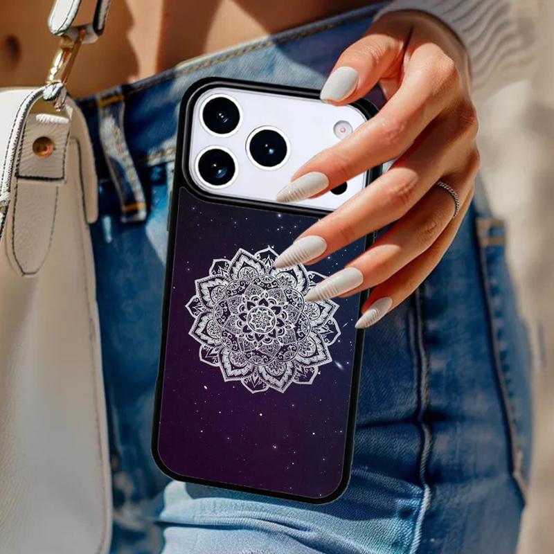 Красивая картина мандала цветок Чехол для телефона Для iPhone 17 Air 14 15 13 12 Max Чехол Для Apple 16 16e 11 Pro Max Plus