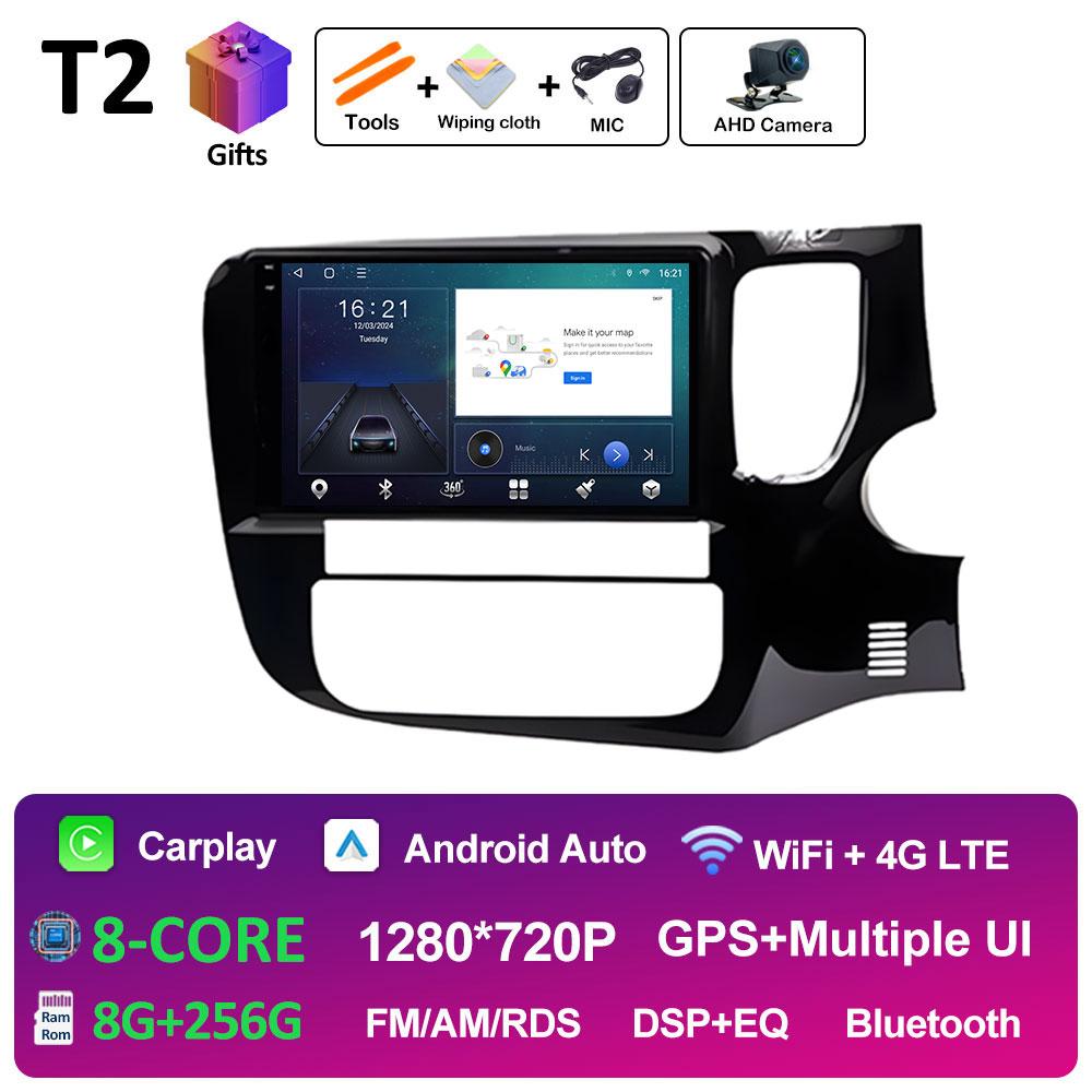 Интеллектуальная система беспроводной Carplay для Mitsubishi Outlander 3 2012 - 2018 BT 2.5D сенсорный экран GPS навигация Автомагнитола без 2din