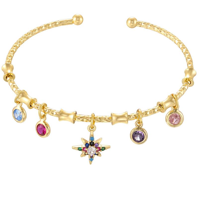 Beetle Octagram Rainbow Splicing Bracelet Personalized Geometric Water Drop Four-Leaf Clover Bracelet Vl648