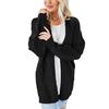Autumn and Winter Women's Plus Size Twist Cardigan Solid Colour Medium Long Chunky Knit Sweater
