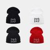 Autumn Winter Letter Embroidery Knitted Hats for Men Women Outdoor Yarn Pile Hats Trendy Ear Protection Hats