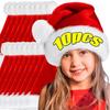 Thickened Christmas Hats Adults Kids Soft Velvet Plush Santa Claus Caps For Winter New Year Party Home Decoration Festival Gifts