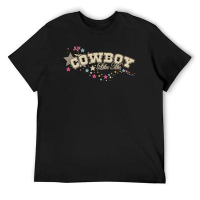 Cowboy Like Me Роза и Шериф Звезды Винтажная Футболка дешевые вещи Аниме футболка аниме вещи летний топ черные футболки для мужчин