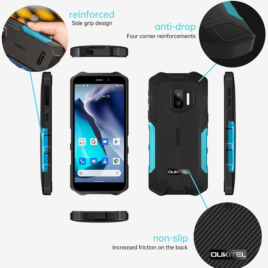 Oukitel Защищенный смартфон WP12 PRO, аккумулятор 4000 мАч, две SIM-карты, 4 ГБ+64 ГБ