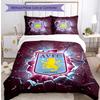 Aston Villa Football Printed 3 Pieces Bedding Set, Comfortable Skin Friendly Bedroom Duvet Cover Set