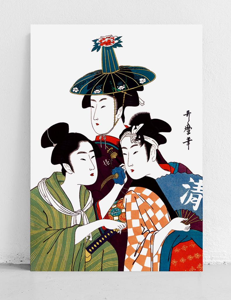 Плакат трио японские картины
