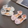 Сандалии для девочек Zapatos Niña, летние новые туфли принцессы с бантом, розовые туфли с кристаллами, модная кожаная обувь, дизайнерские сандалии для детей