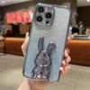 Сияющий блестящий 3d чехол для телефона с кроликом для Iphone 14pro Max 13 12 11 Pro Max 14 Plus 11, противоударный мягкий чехол-бампер, задняя крышка