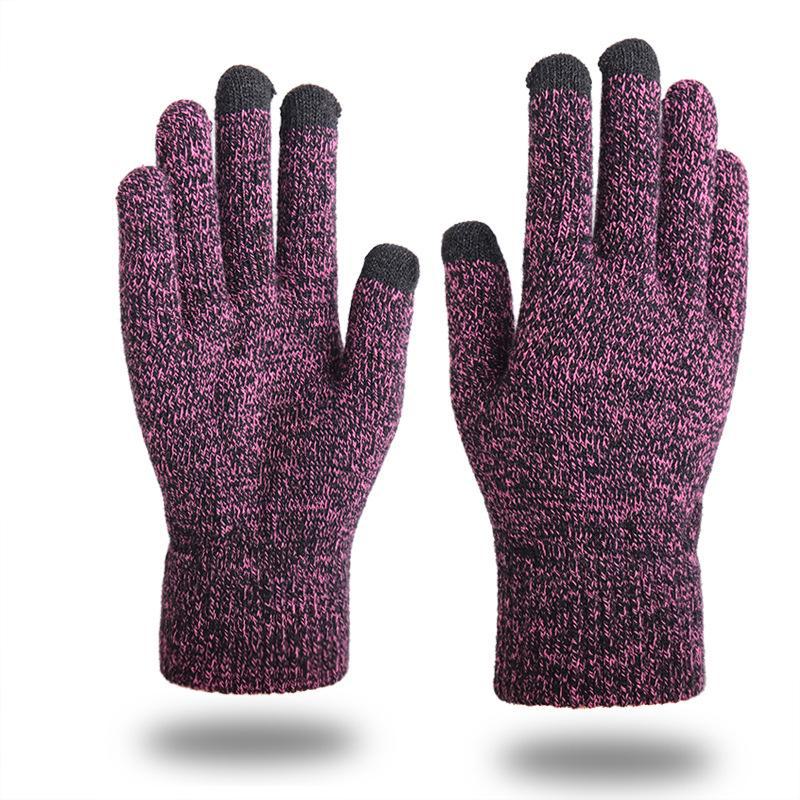 Cozy Knitted Split-Finger Wool Gloves for Autumn & Winter – Thick, Warm, Touchscreen-Friendly