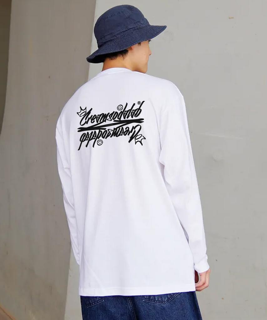 CREAM SODA LAB Crsdel Lettering Long Sleeve White